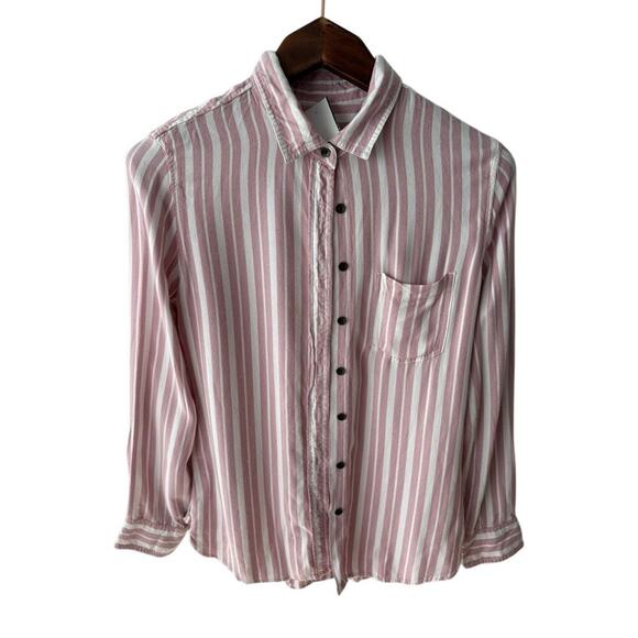 Jach’s Girlfriend Red & White Stripe Holiday Shirt – Size S - Picture 1 of 4